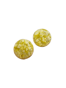 1950s Chunky Bright Yellow Lucite Earrings
