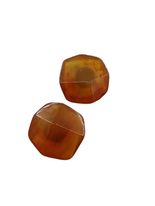 1940s Marmalade Orange Faceted Bakelite Chunky Earrings