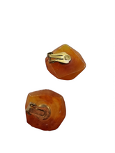Load image into Gallery viewer, 1940s Marmalade Orange Faceted Bakelite Chunky Earrings
