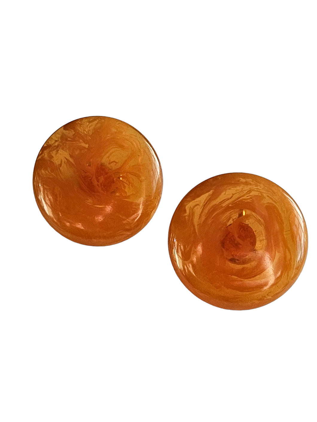 1940s/1950s Swirly Orange Bakelite Earrings