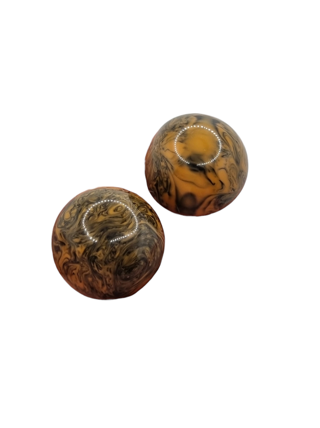 1940s Marmalade and Spinach Huge Chunky Dome Bakelite Earrings
