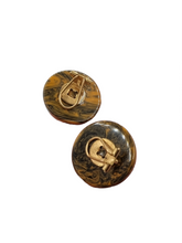 Load image into Gallery viewer, 1940s Marmalade and Spinach Huge Chunky Dome Bakelite Earrings
