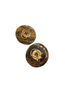 1940s Marmalade and Spinach Huge Chunky Dome Bakelite Earrings