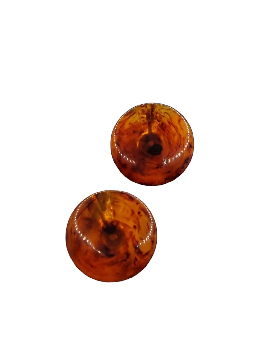 1940s Thick Inky Torty Bakelite Clip Earrings