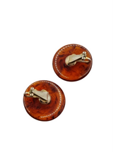 Load image into Gallery viewer, 1940s Thick Inky Torty Bakelite Clip Earrings
