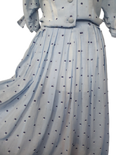 Load image into Gallery viewer, 1950s Sheer Pale Blue Spotty Print Cotton Dress
