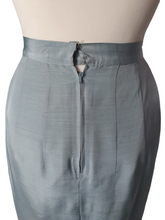 Load image into Gallery viewer, 1940s Pale Blue Silk Suit With Peplum Collar and Raglan Sleeve
