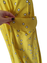 Load image into Gallery viewer, 1950s Rare Horrockses Yellow, Black and White Spotty Print Dress
