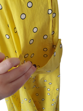 Load image into Gallery viewer, 1950s Rare Horrockses Yellow, Black and White Spotty Print Dress
