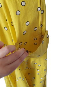1950s Rare Horrockses Yellow, Black and White Spotty Print Dress