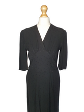 Load image into Gallery viewer, 1940s Black Damask Dress
