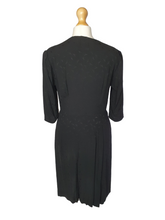 Load image into Gallery viewer, 1940s Black Damask Dress
