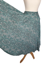 Load image into Gallery viewer, 1950s Blue, Black and White Paisley Print Full Circle Skirt
