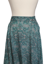 Load image into Gallery viewer, 1950s Blue, Black and White Paisley Print Full Circle Skirt
