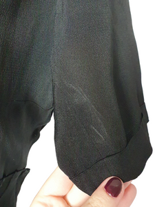1940s Black Dress With Amazing Soutache Collar and Detailed Waistband