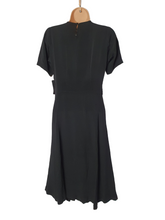 Load image into Gallery viewer, 1940s Black Dress With Amazing Soutache Collar and Detailed Waistband
