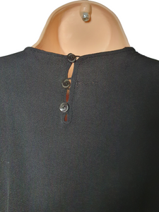 1940s Black Dress With Amazing Soutache Collar and Detailed Waistband