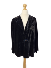 Load image into Gallery viewer, 1940s Black Velvet Jacket With Glass Buckle
