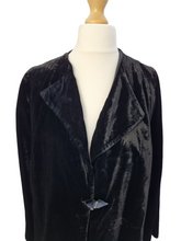 Load image into Gallery viewer, 1940s Black Velvet Jacket With Glass Buckle

