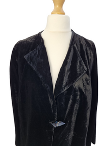 1940s Black Velvet Jacket With Glass Buckle