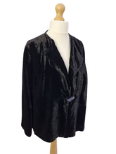 Load image into Gallery viewer, 1940s Black Velvet Jacket With Glass Buckle
