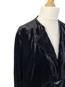 1940s Black Velvet Jacket With Glass Buckle