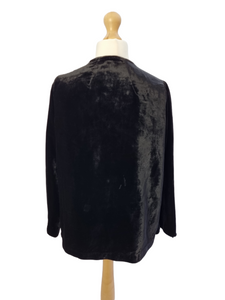 1940s Black Velvet Jacket With Glass Buckle