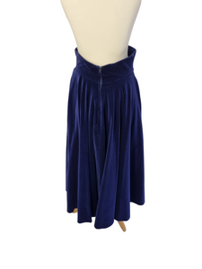 1950s Royal Blue Thick Huge Velvet Skirt