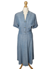 Load image into Gallery viewer, 1940s Blue and White Flecked Dress
