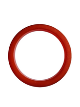Load image into Gallery viewer, 1940s Semi-sheer Strawberry Red Flat Cut Bakelite Bangle
