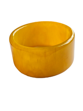 Load image into Gallery viewer, 1940s Yellow/Orange Marbled Fat Big Chunky Bakelite Bangle
