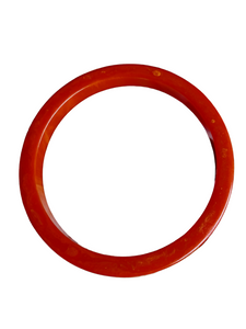 1940s Terracotta Marbled Flat Cut Bakelite Bangle