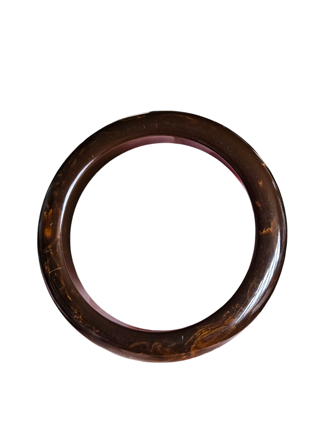 1940s Huge Chunky Brown Marbled Bakelite Bangle