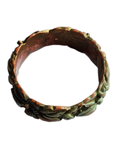 Load image into Gallery viewer, 1940s Gold, Green and Pink Painted Celluloid Bangle
