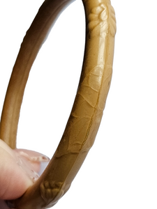 1930s Solid Celluloid Floral Upper Arm Bangle