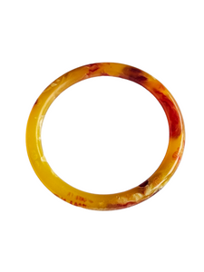 1930s Bright Marbled Orange and Yellow Galalith Bangle