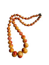 Load image into Gallery viewer, 1930s Orange and Red Speckled Glass Necklace
