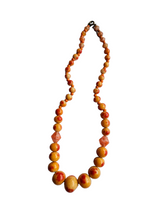 Load image into Gallery viewer, 1930s Orange and Red Speckled Glass Necklace
