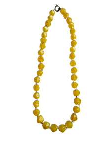 1930s/1940s Marmalade/Yellow Glass Beaded Necklace