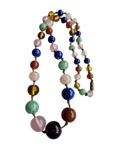 Load image into Gallery viewer, 1930s Multicoloured Knotted Glass Necklace
