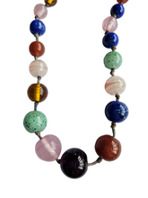 Load image into Gallery viewer, 1930s Multicoloured Knotted Glass Necklace
