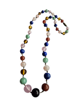 Load image into Gallery viewer, 1930s Multicoloured Knotted Glass Necklace
