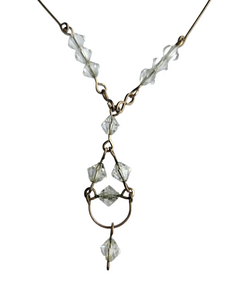 Edwardian/1920s Rolled Wire and Faceted Glass Necklace