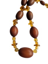 Load image into Gallery viewer, 1930s Brown Galalith and Glass Necklace
