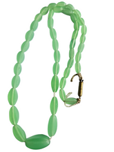 Load image into Gallery viewer, 1930s Deco Apple Green Uranium Glass Necklace
