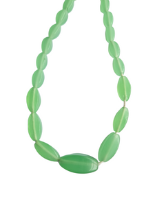 1930s Deco Apple Green Uranium Glass Necklace