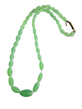 Load image into Gallery viewer, 1930s Deco Apple Green Uranium Glass Necklace
