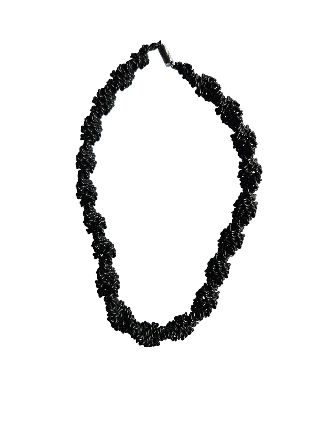 1940s Rare Make Do and Mend Black Wirework Necklace
