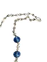 Load image into Gallery viewer, 1930s Deco Blue and Clear Faceted Glass and Wire Necklace
