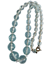 Load image into Gallery viewer, 1930s Pale Icy Clear Blue Glass Necklace
